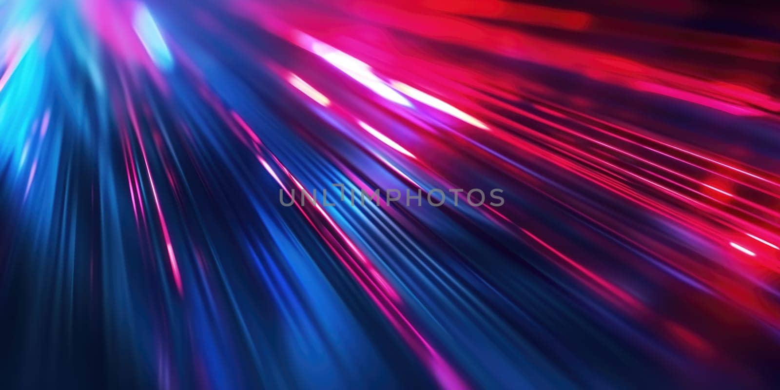 Abstract background with dynamic streaks of blue and red light, conveying a sense of speed and movement in a vibrant color palette. Resplendent.