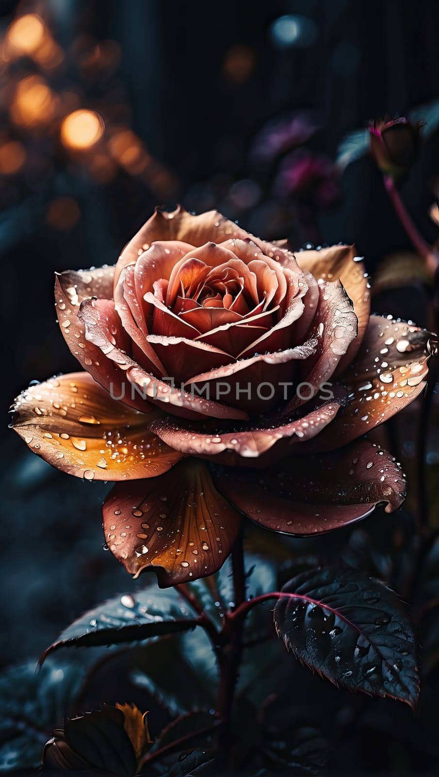 Rose in dew drops by applesstock