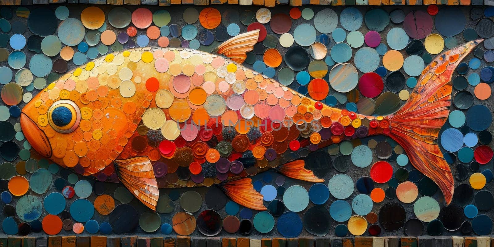 Color paint watercolor art Fish aquarium Animals wildlife illustration by Benzoix