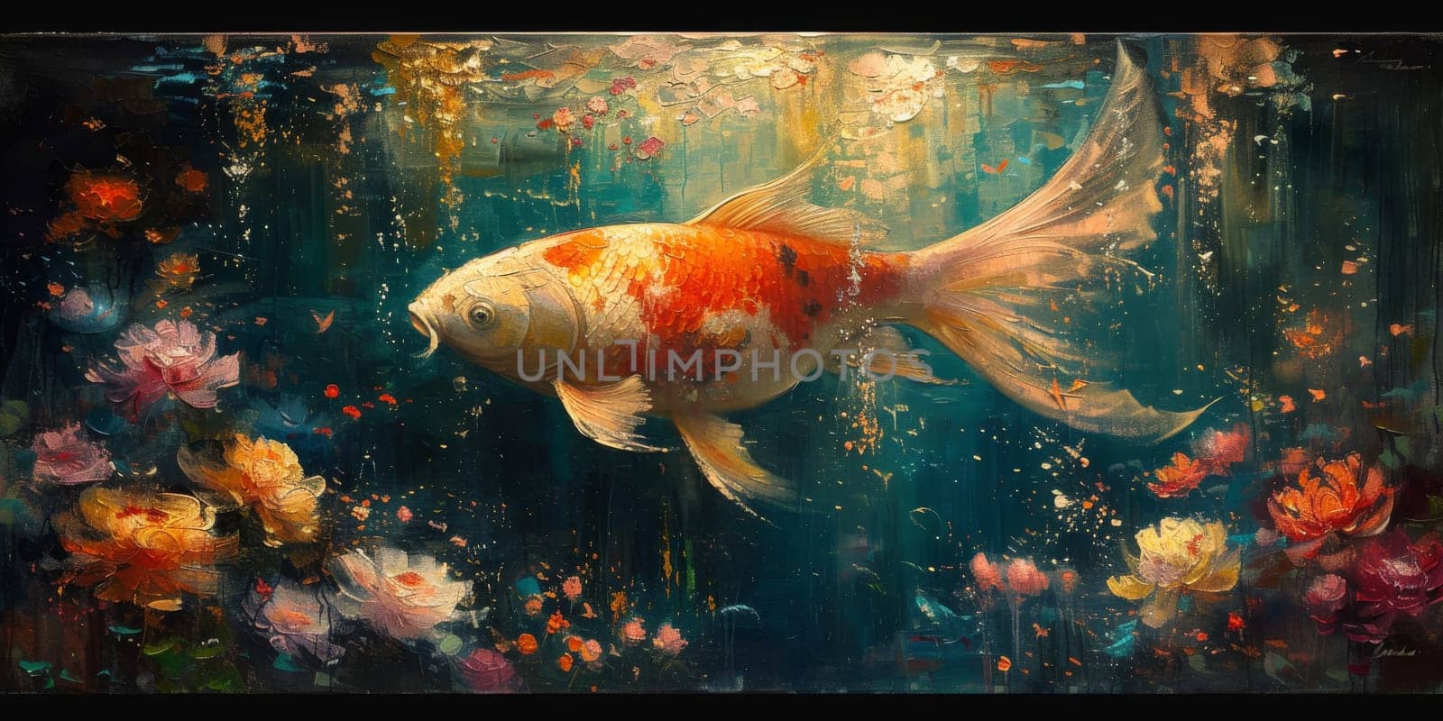 Color paint watercolor art Fish aquarium Animals wildlife illustration by Benzoix