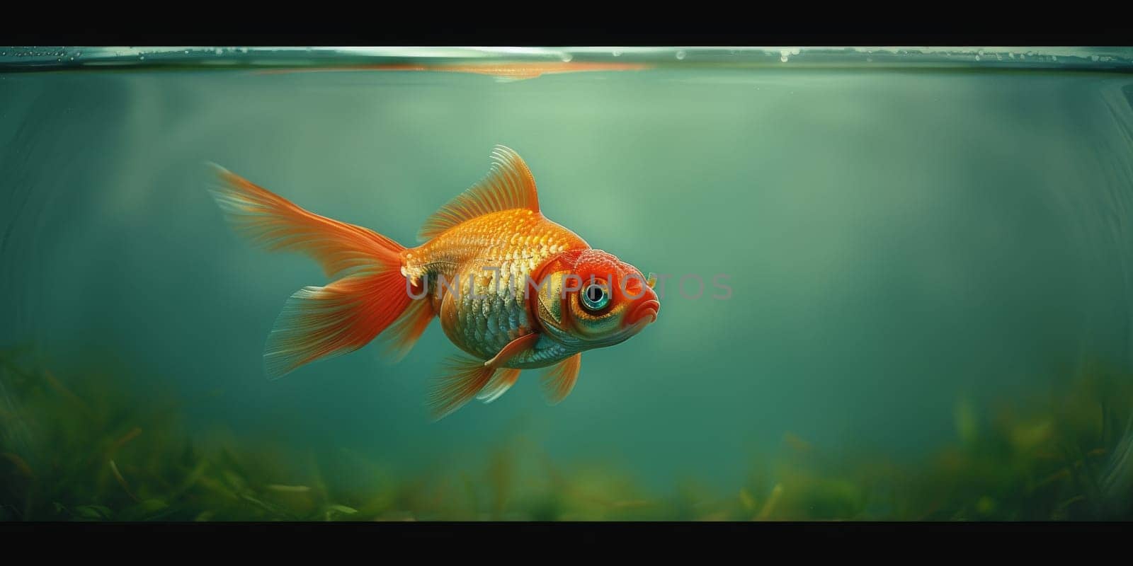 Color paint watercolor art Fish aquarium Animals wildlife illustration.