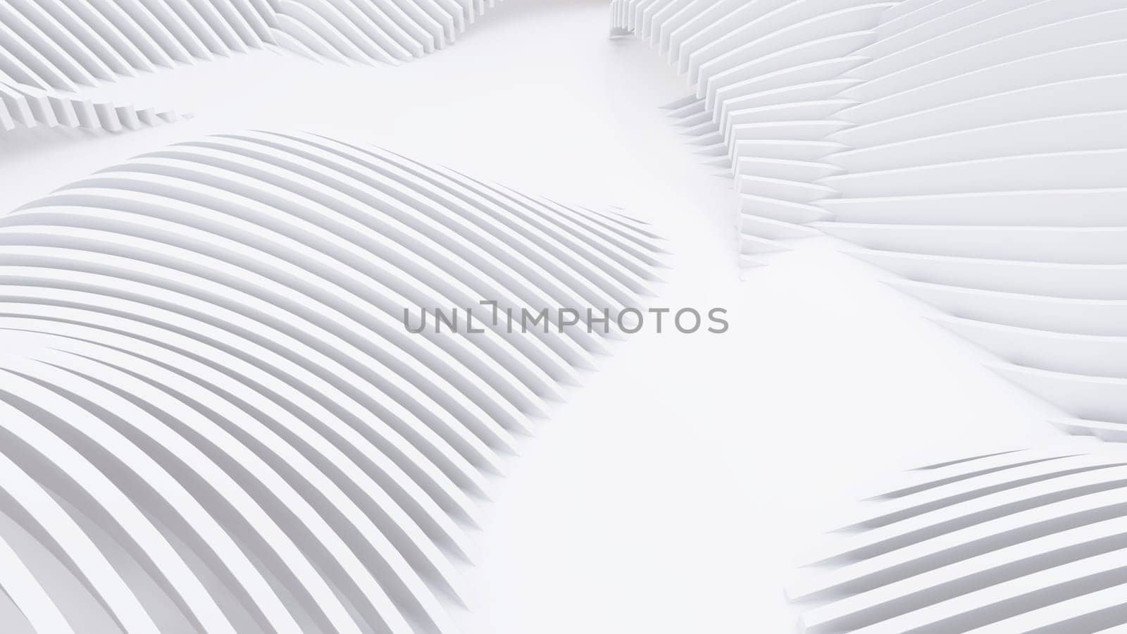 Abstract Curved Shapes. White Circular Background.  by teerawit