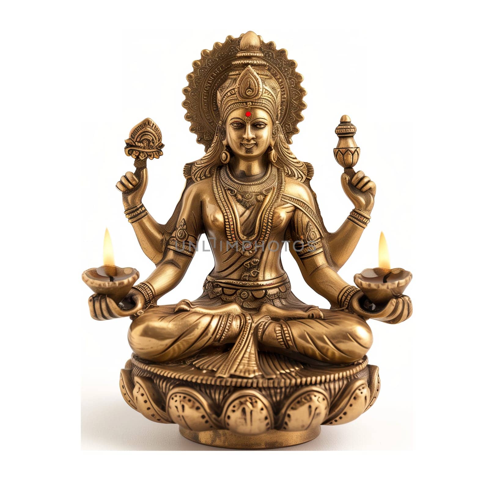 Brass statue of indian goddness Lakshmi by Dustick