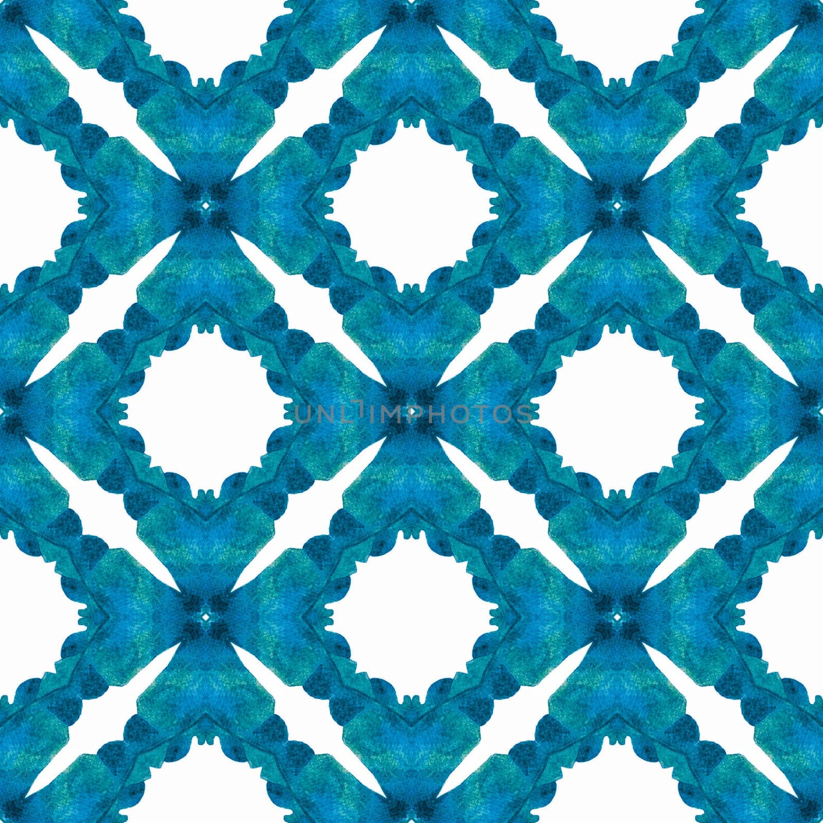 Chevron watercolor pattern. Blue likable boho chic summer design. Textile ready classic print, swimwear fabric, wallpaper, wrapping. Green geometric chevron watercolor border.