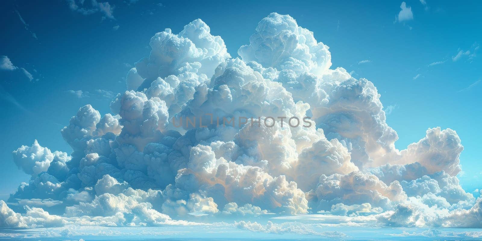 Natural beauty dreamy cloud and sea. 3D Illustration. Watercolor art paint. by Benzoix