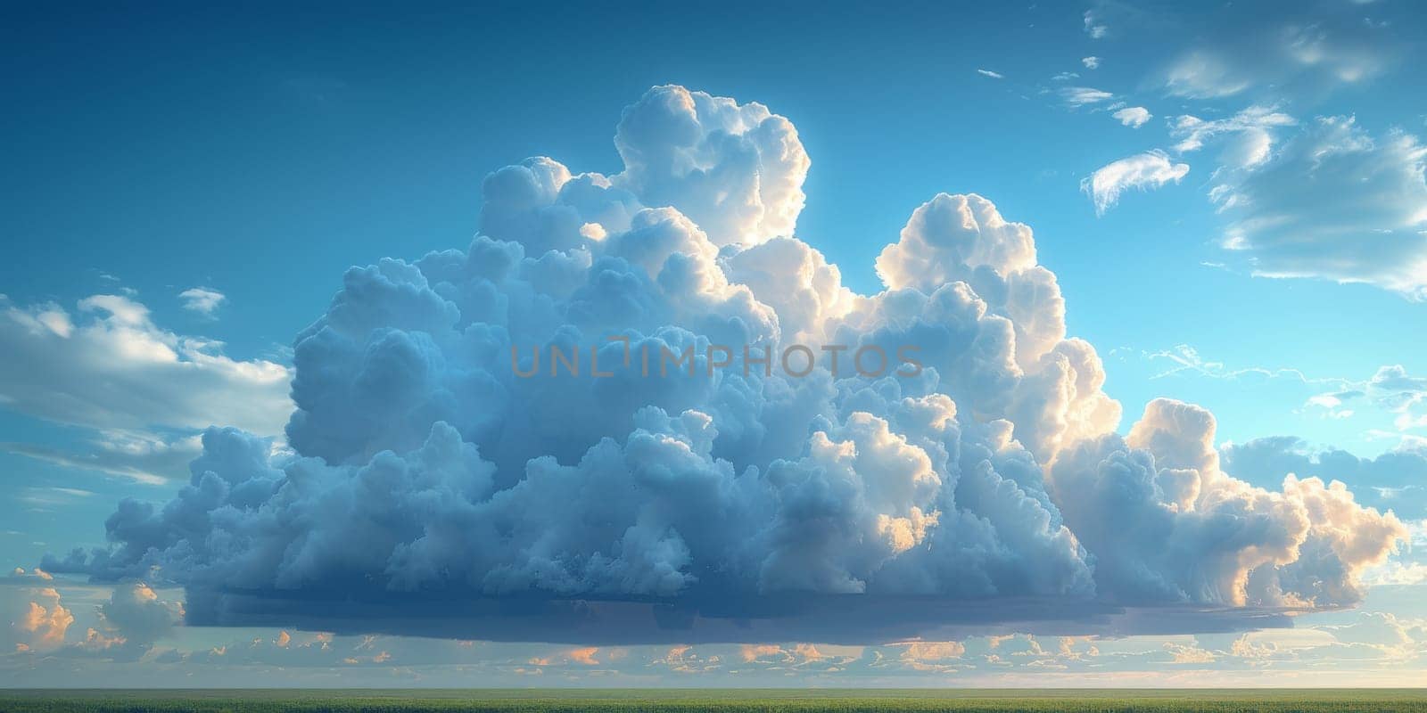 Natural beauty dreamy cloud and sea. 3D Illustration. Watercolor art paint. by Benzoix