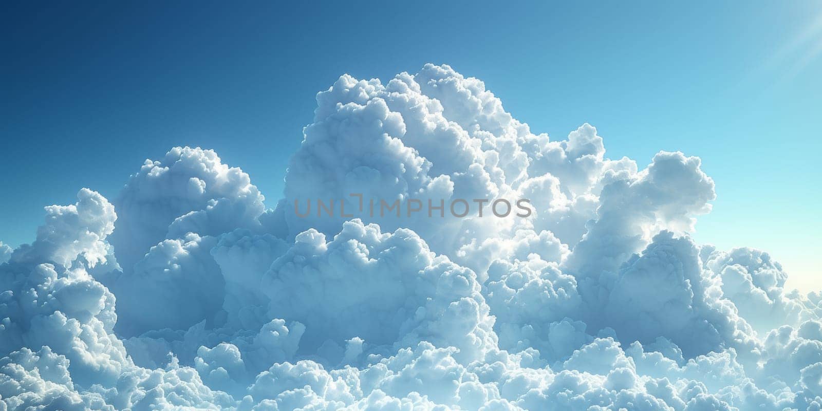 Natural beauty dreamy cloud and sea. 3D Illustration. Watercolor art paint. by Benzoix