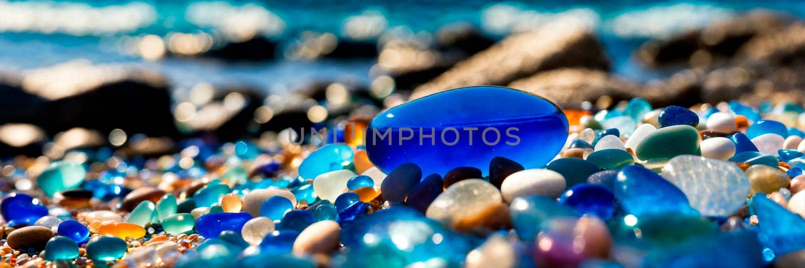 beautiful blue stones on the seashore. Selective focus. by yanadjana