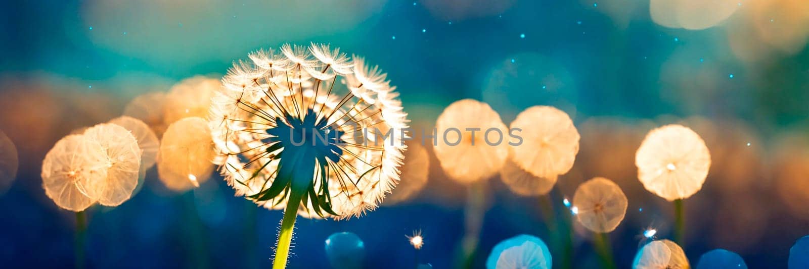 dandelion close-up in the field. Selective focus. by yanadjana