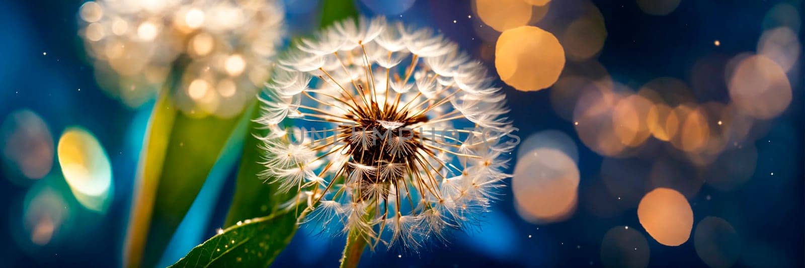 dandelion close-up in the field. Selective focus. by yanadjana