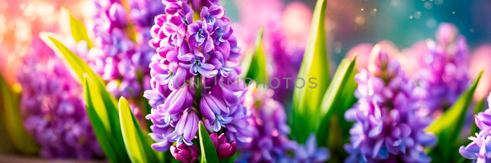 beautiful multi-colored hyacinths spring. Selective focus. by yanadjana