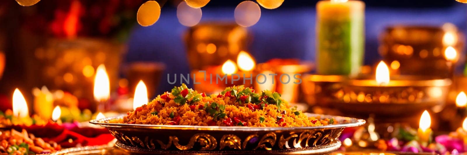 candles and decorations for Diwali. Selective focus. nature.