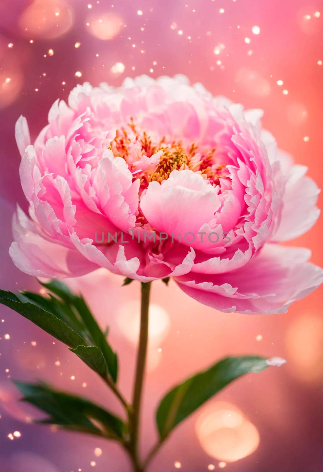 multi-colored peonies bloom in the park. Selective focus. by yanadjana