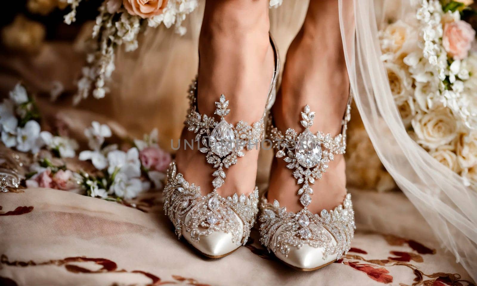 wedding shoes and accessories. Selective focus. by yanadjana