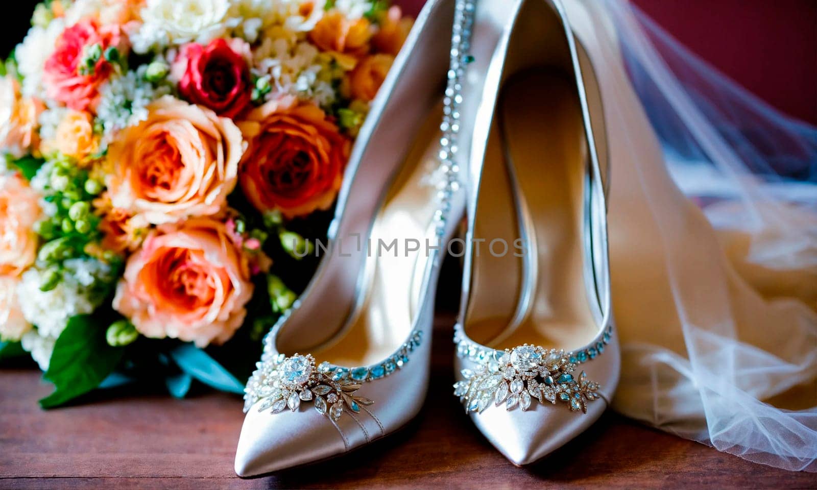 wedding shoes and accessories. Selective focus. by yanadjana