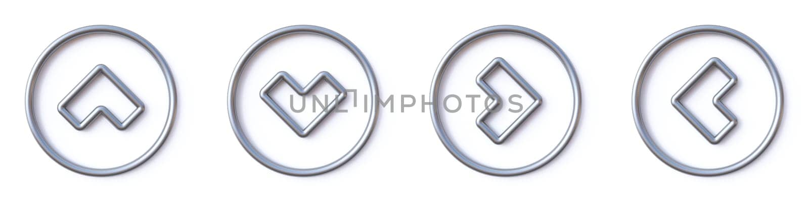 Arrows symbols 3D rendering illustration isolated on white background