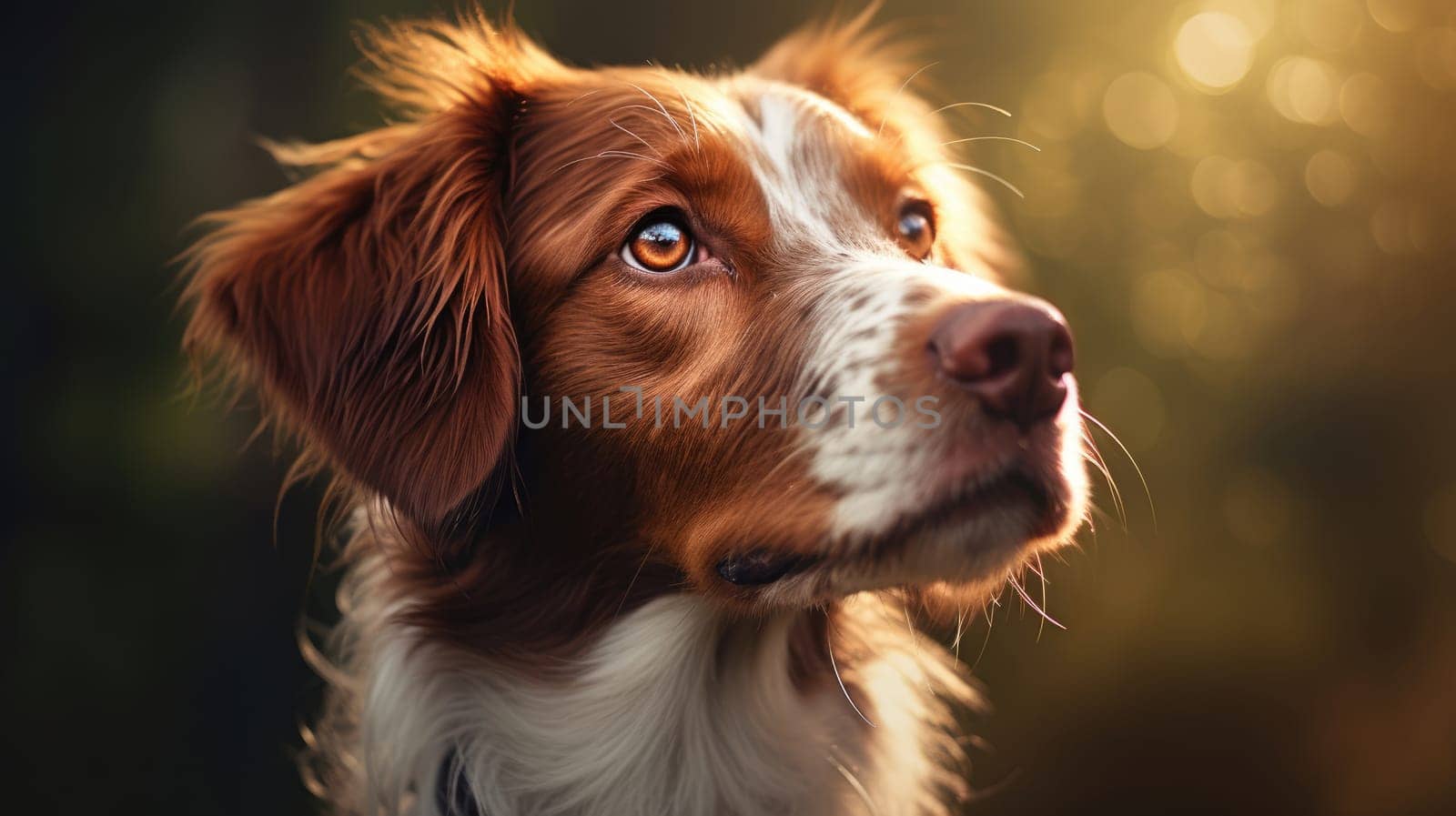 Dog. Setter on a blurred background AI