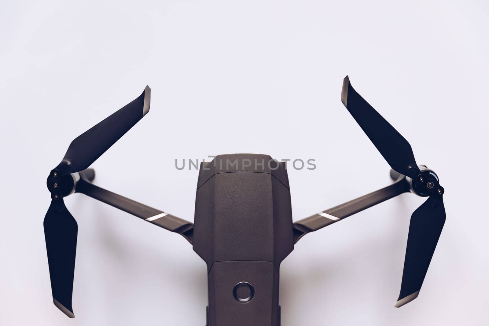 Prague, Czech Republic - August 31 , 2018: DJI Mavic 2 Pro closeup, on white background. DJI Mavic 2 Pro one of the most portable drones in the market, with Hasselblad camera.
