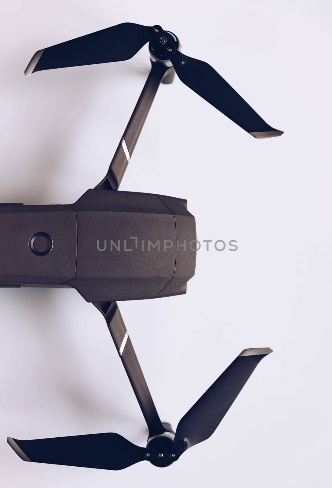 Prague, Czech Republic - August 31 , 2018: DJI Mavic 2 Pro closeup, on white background. DJI Mavic 2 Pro one of the most portable drones in the market, with Hasselblad camera.