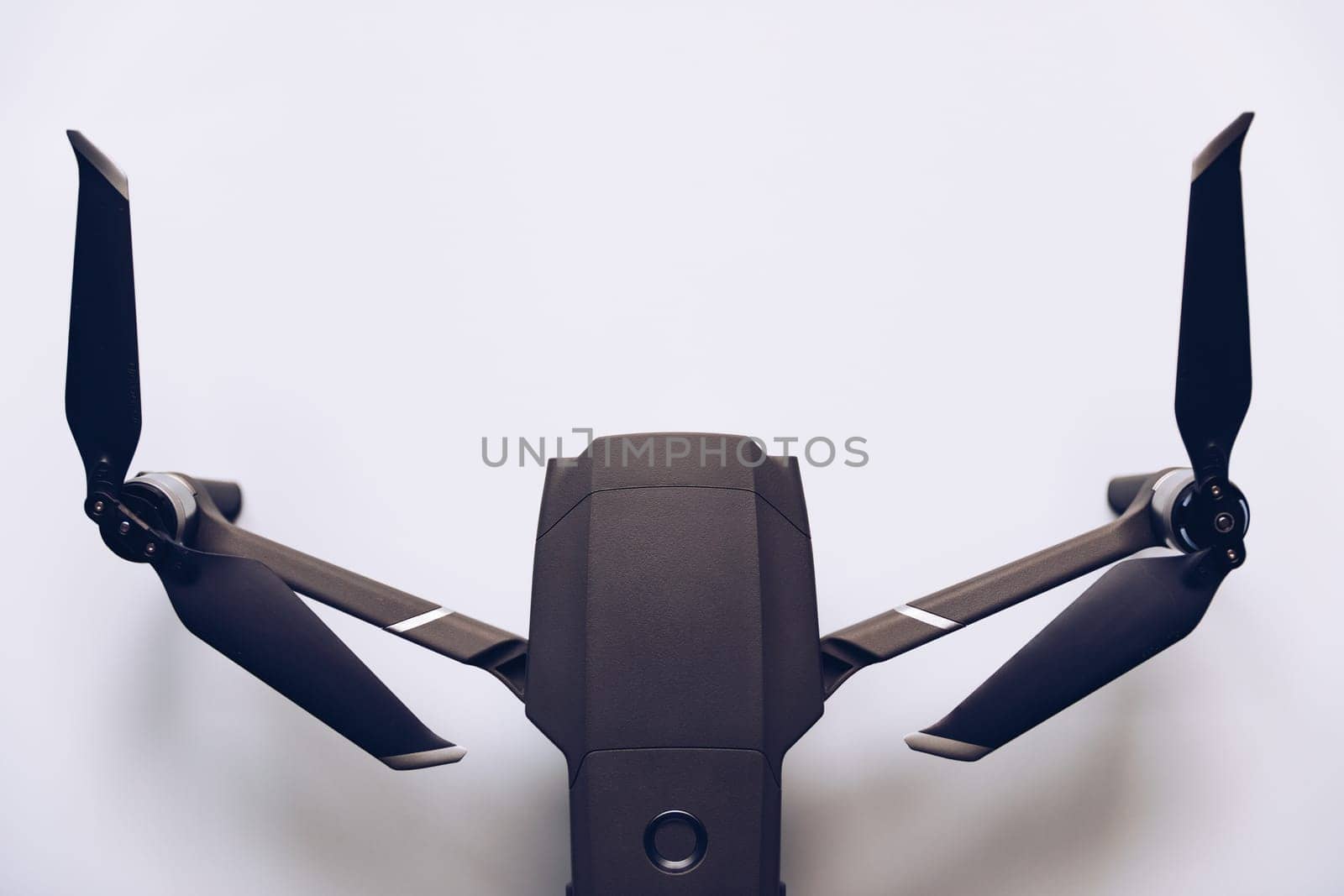 Prague, Czech Republic - August 31 , 2018: DJI Mavic 2 Pro closeup, on white background. DJI Mavic 2 Pro one of the most portable drones in the market, with Hasselblad camera.