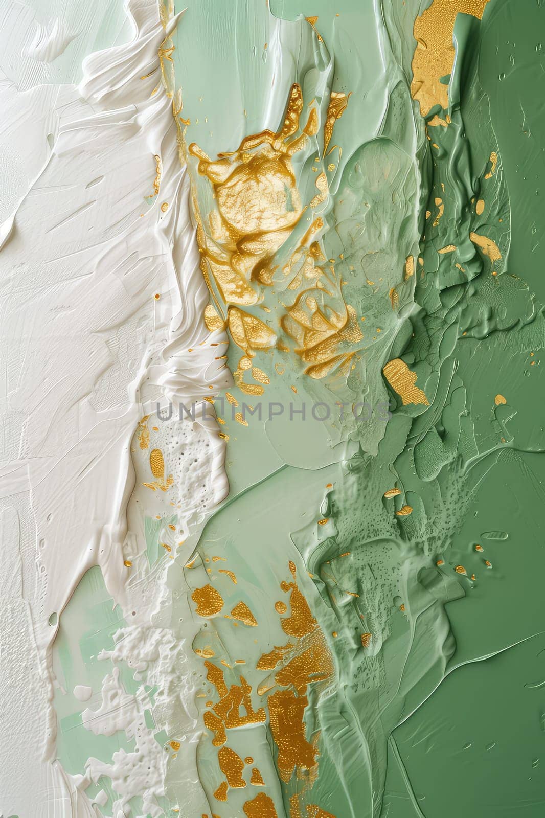 Abstract Picture Pale Green and Gold, Ideal for Modern Home Decor by Dvorak