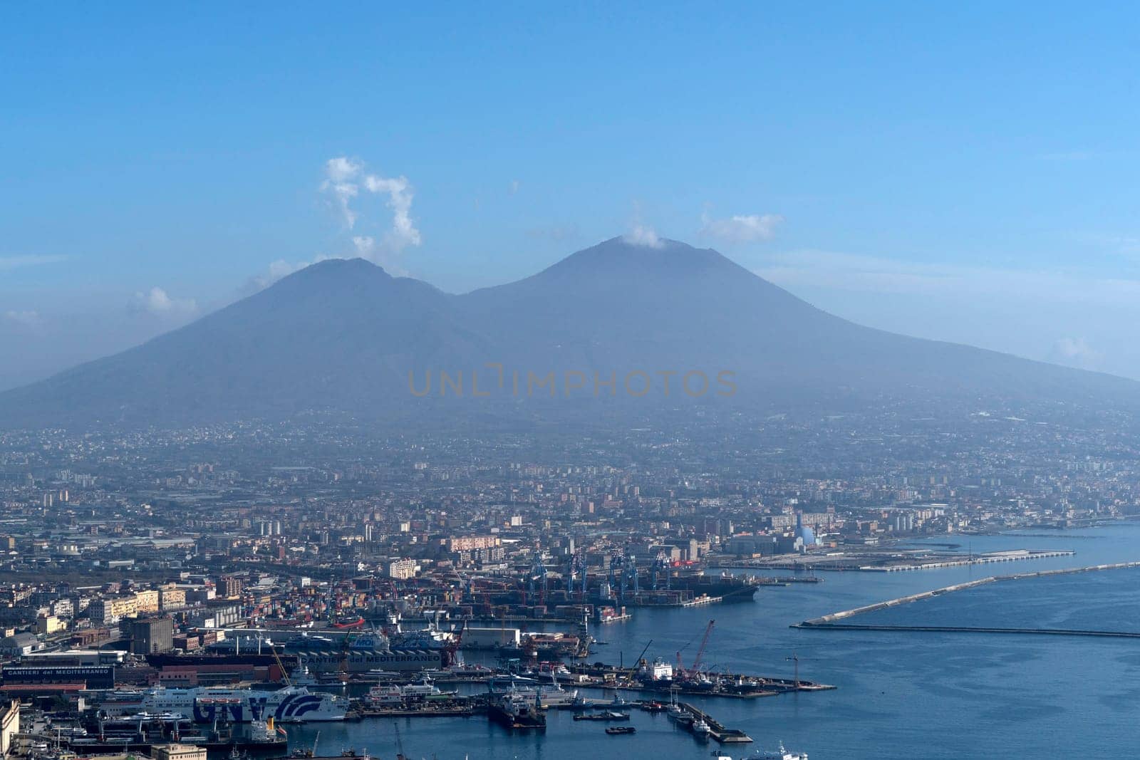 Naples aerial view panorama cityscape