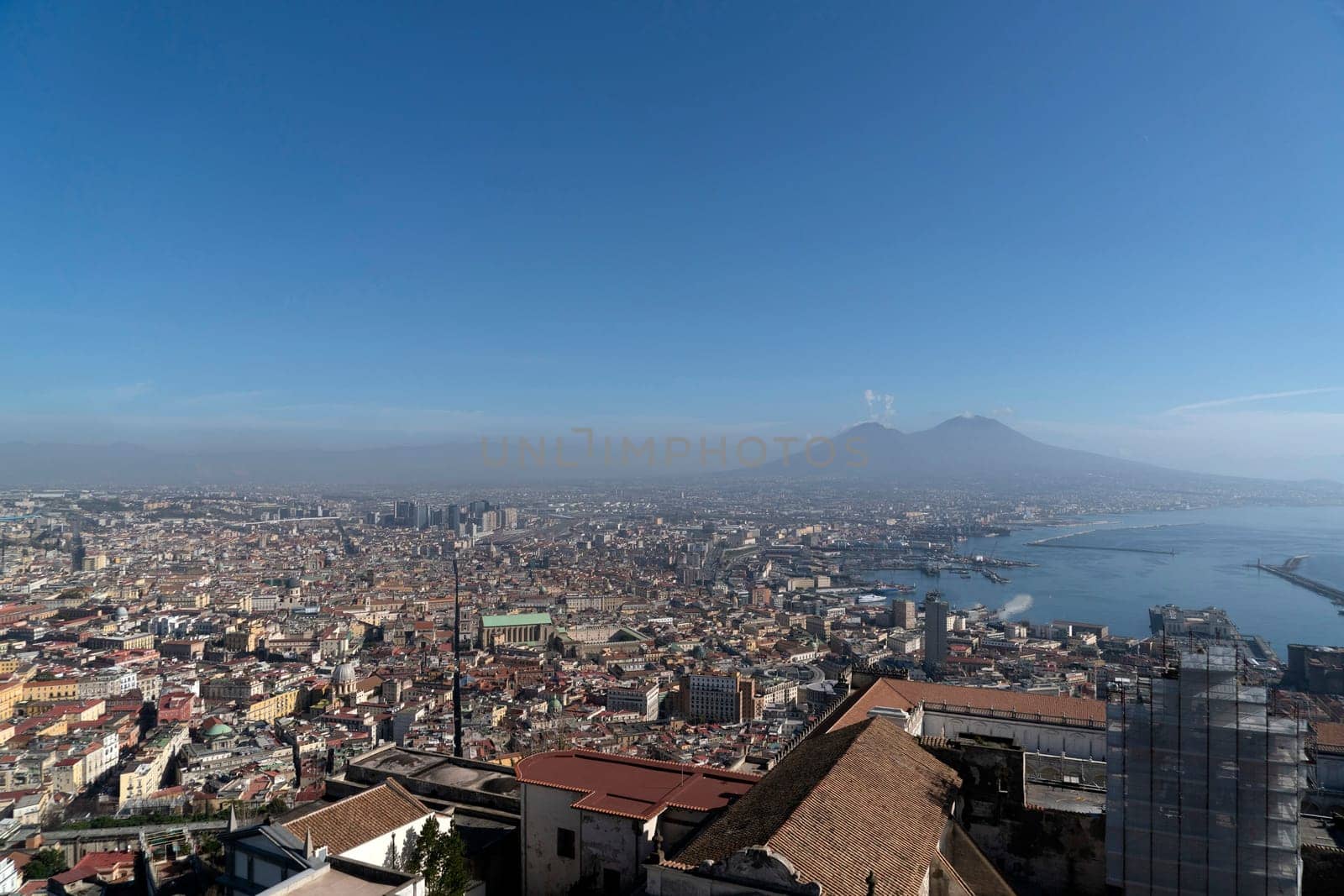 Naples aerial view panorama cityscape