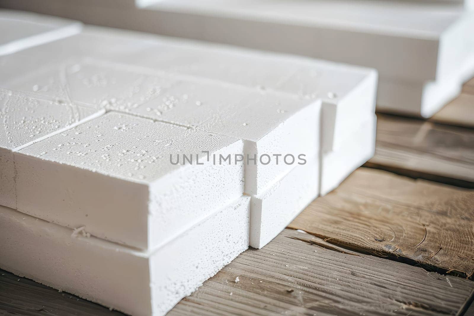 Styrofoam Board Detail: Versatile Material for Packing and Insulation Projects. Expanded polystyrene plates. A stack of building materials for house insulation. by Dvorak