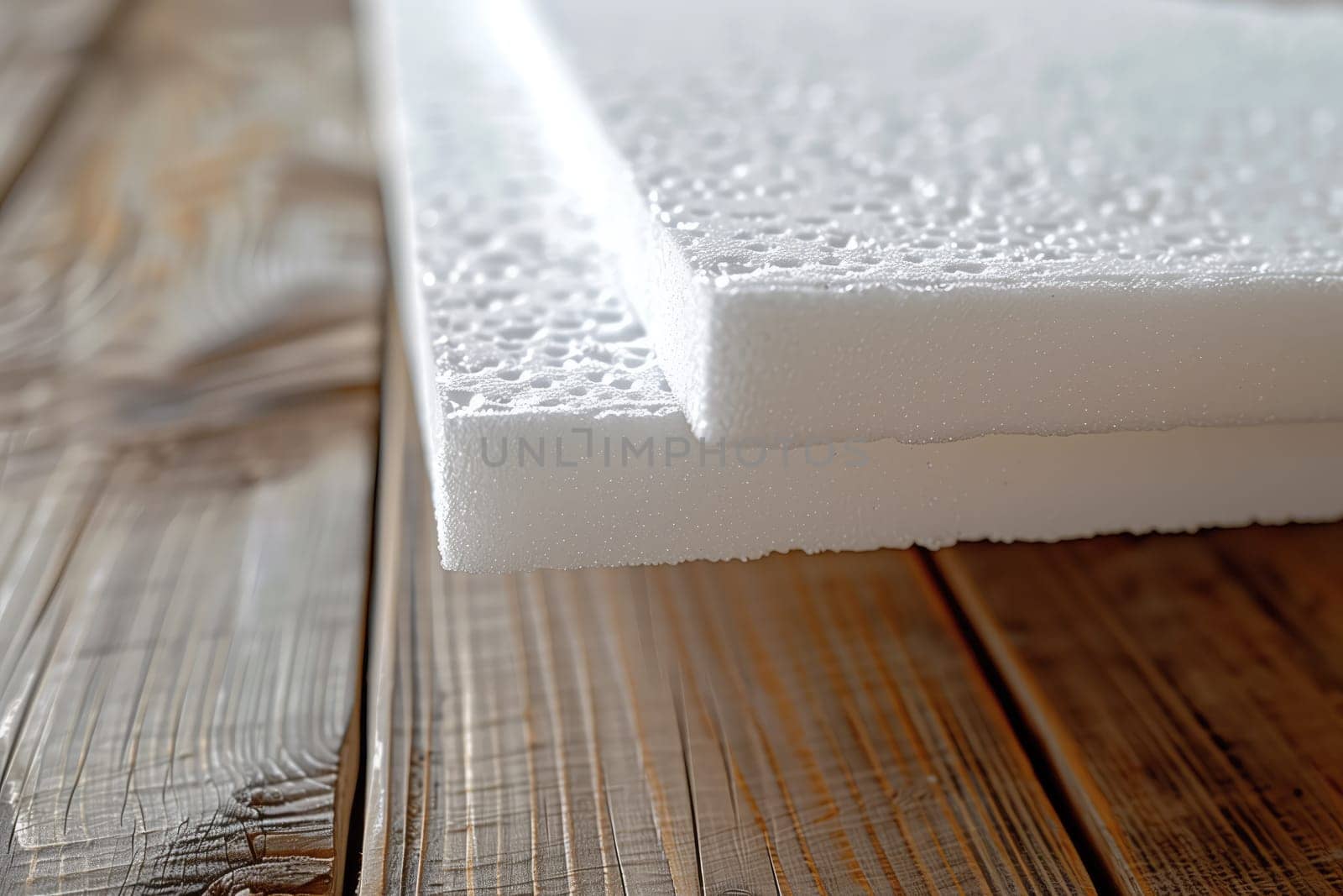 Styrofoam Board Detail: Versatile Material for Packing and Insulation Projects. Expanded polystyrene plates. A stack of building materials for house insulation. by Dvorak