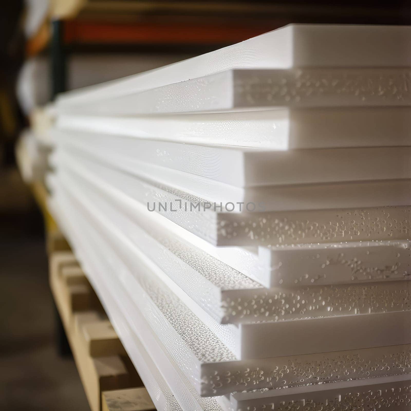 Styrofoam Board Detail: Versatile Material for Packing and Insulation Projects. Expanded polystyrene plates. A stack of building materials for house insulation. by Dvorak