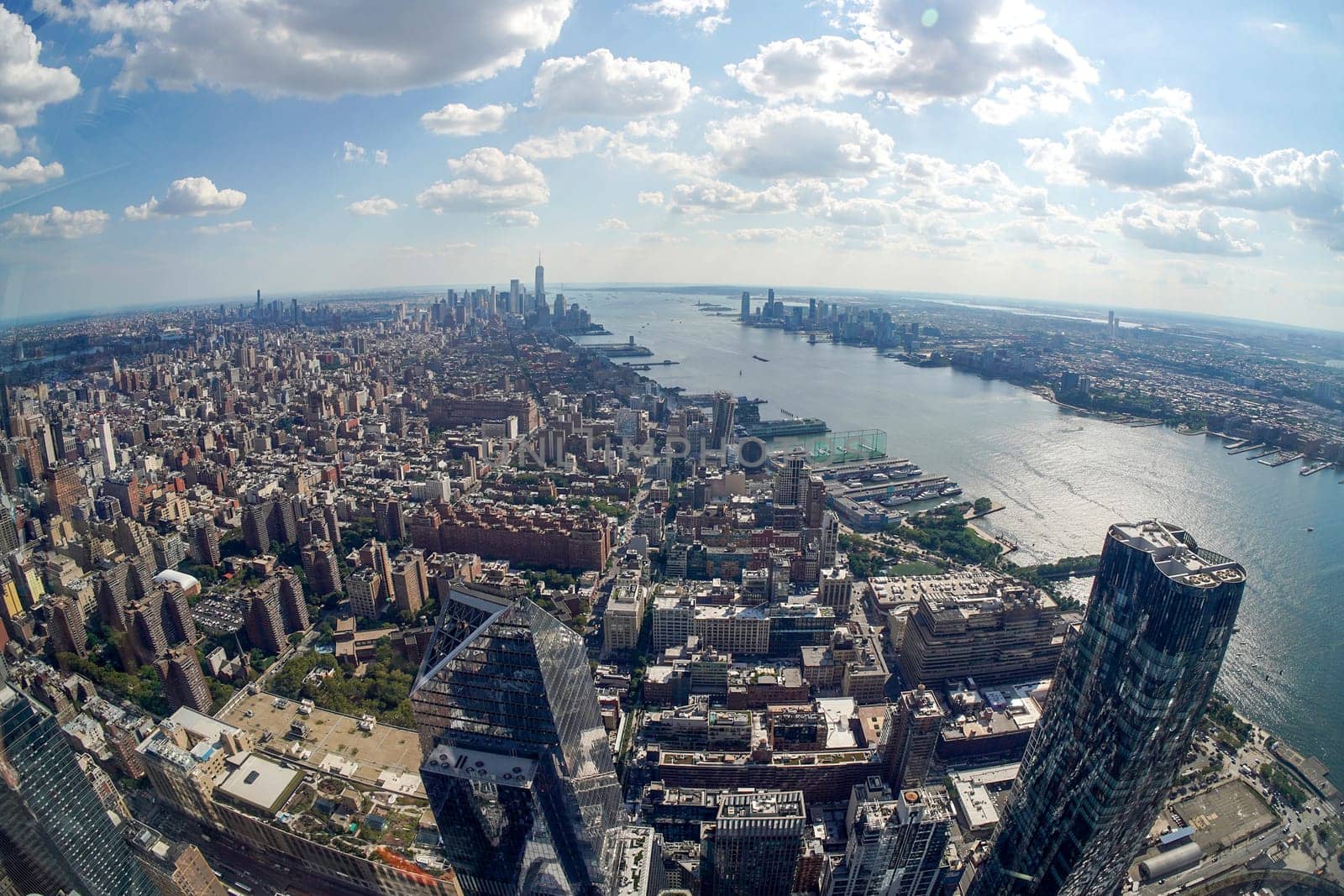 new york city aerial panorama from hudson yards terrace by AndreaIzzotti