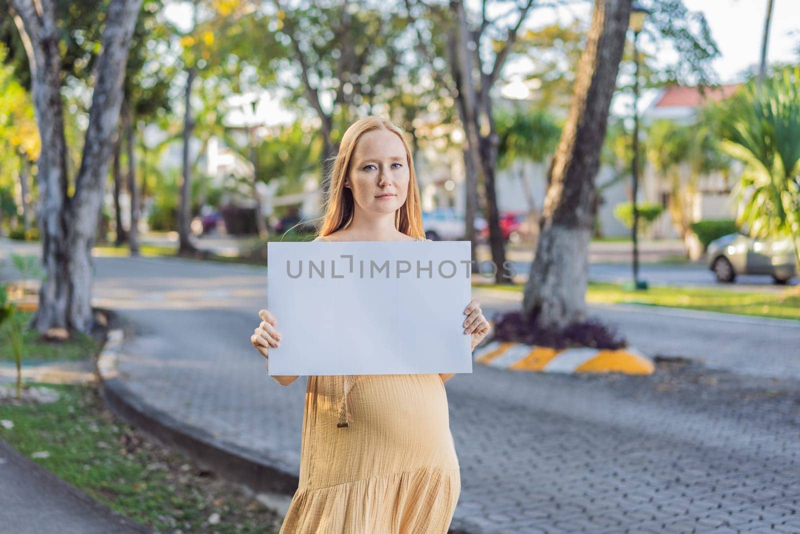 pregnant woman takes a stand for the rights of pregnant women, engaging in a solo picket to advocate for awareness, support, and the empowerment of expectant mothers by galitskaya