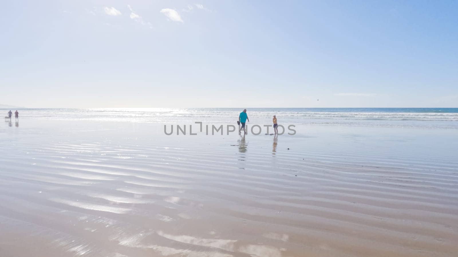 Pismo Beach is strikingly empty during a winter day, offering a serene and peaceful atmosphere with its expansive sandy shore and the soothing sounds of the waves.