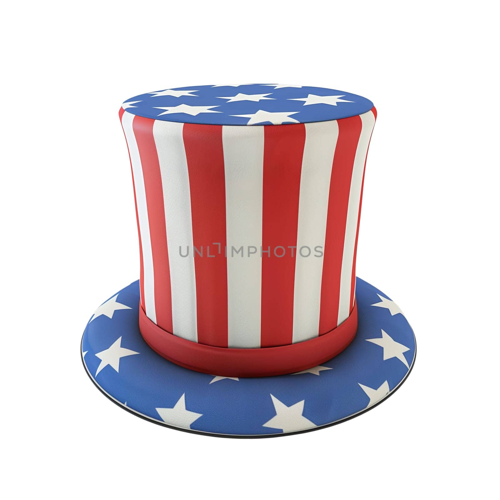 American hat cylinder in red and blue colors by Dustick