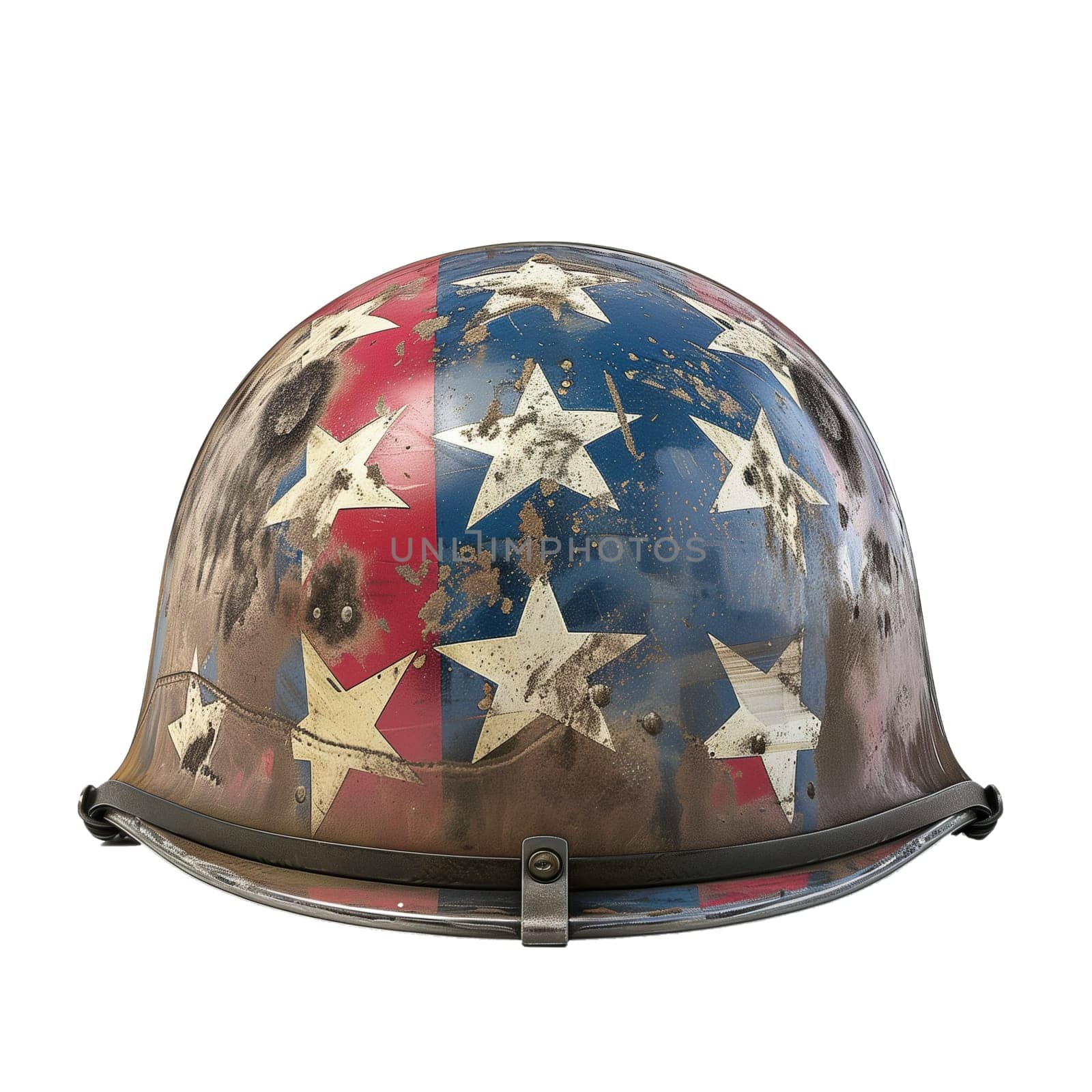 Warrior helmet in American flag colors ai generated image