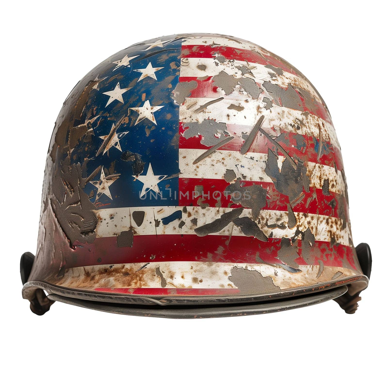 Warrior helmet in American flag colors ai generated image