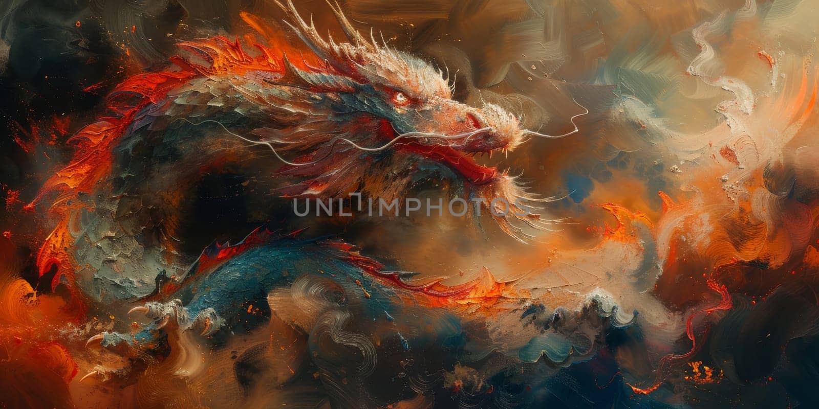 Chinese New Year dragon watercolor background. by Benzoix