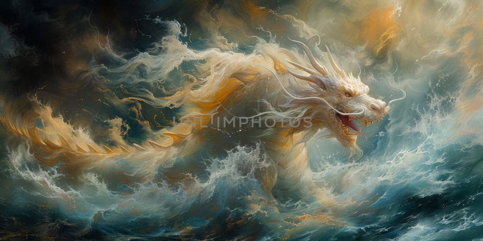 Chinese New Year dragon watercolor background. by Benzoix