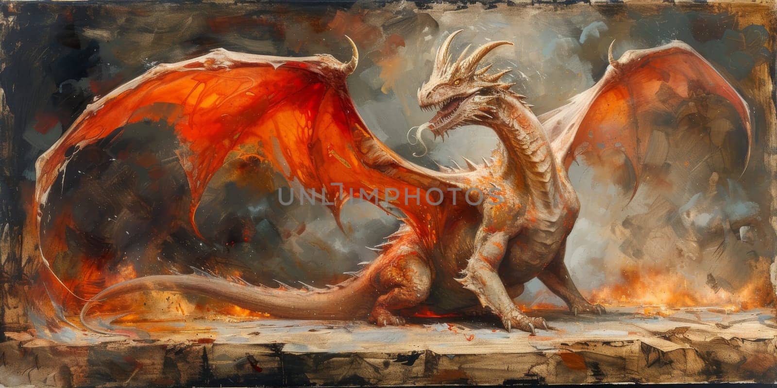 Chinese New Year dragon watercolor background