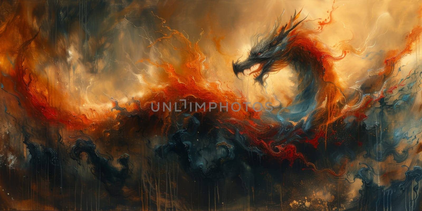 Chinese New Year dragon watercolor background