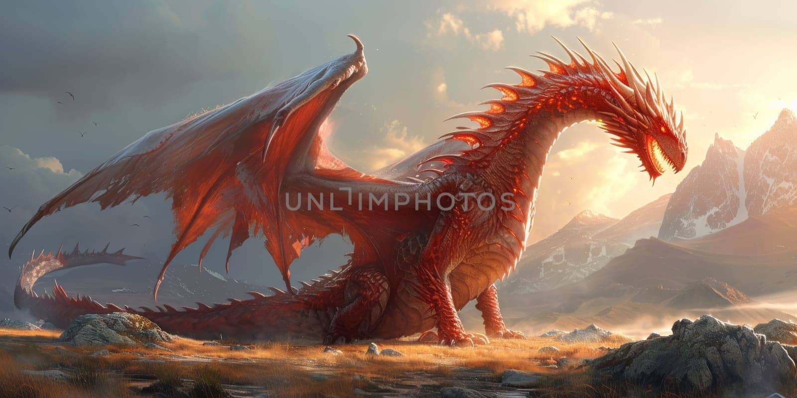 Chinese New Year dragon watercolor background