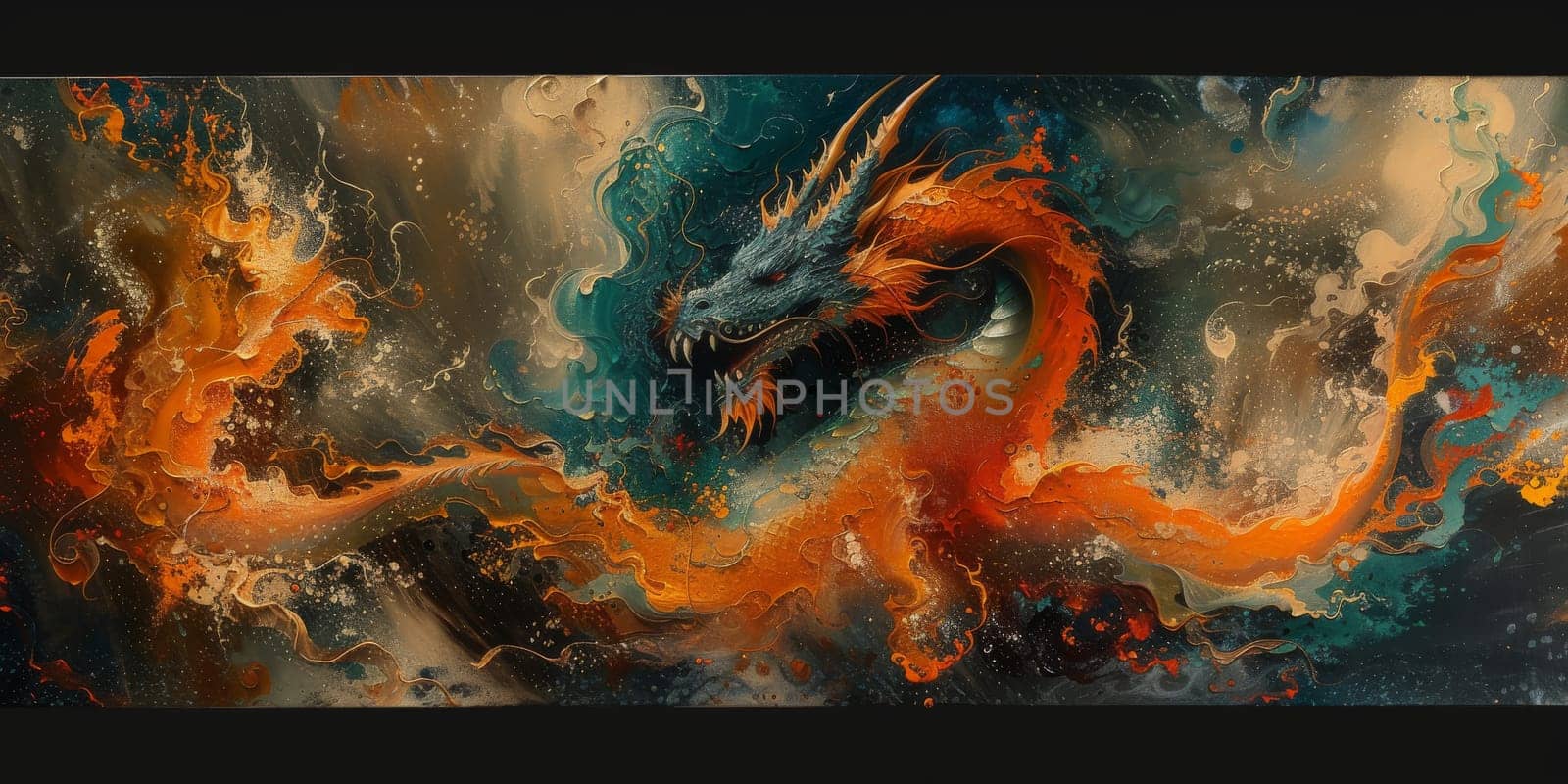 Chinese New Year dragon watercolor background. by Benzoix