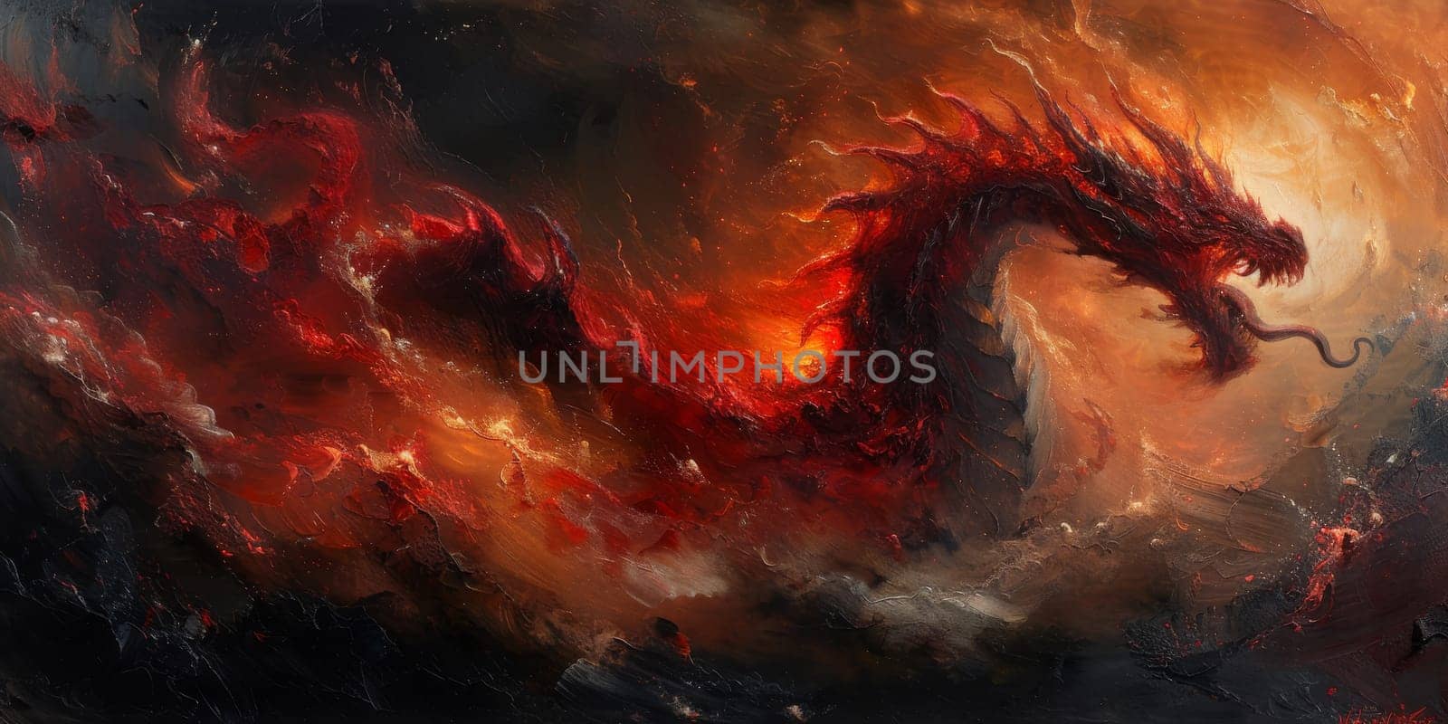 Chinese New Year dragon watercolor background. by Benzoix