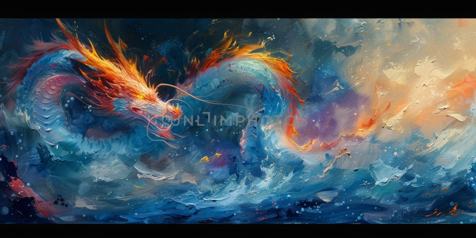 Chinese New Year dragon watercolor background. by Benzoix