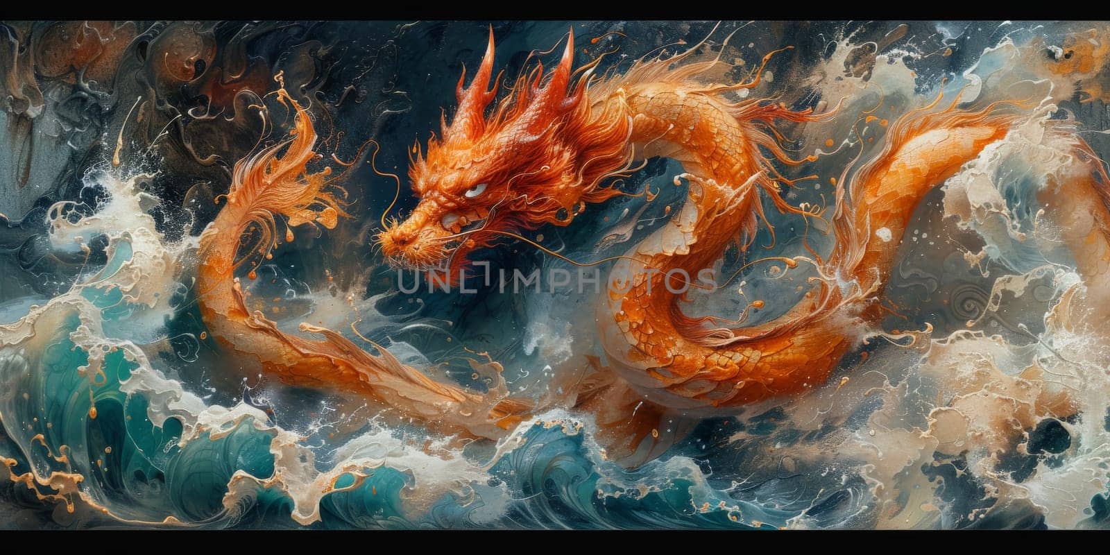 Chinese New Year dragon watercolor background. by Benzoix