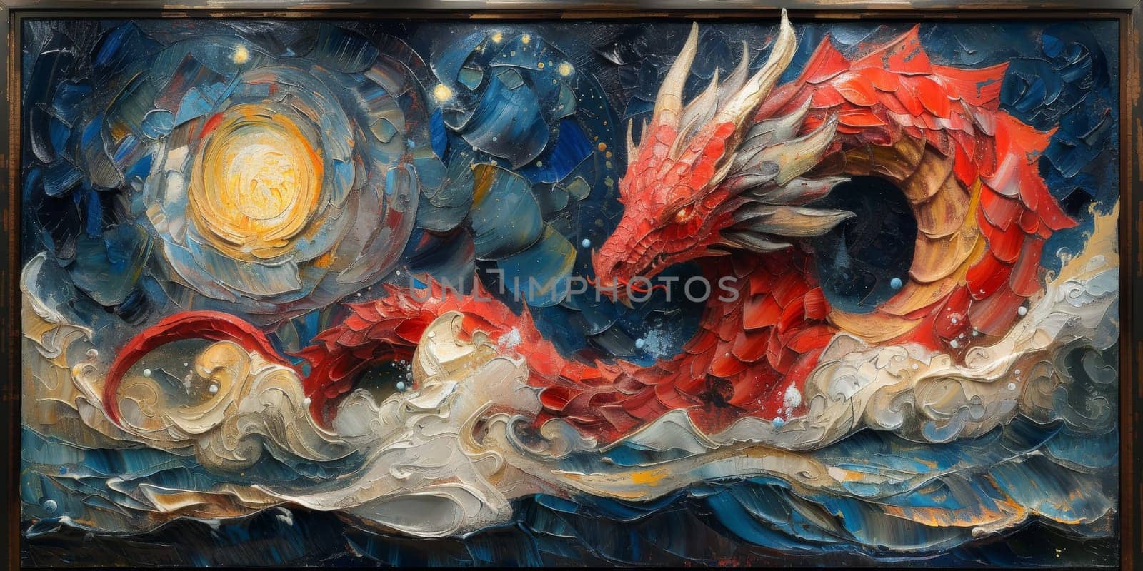 Chinese New Year dragon watercolor background. by Benzoix