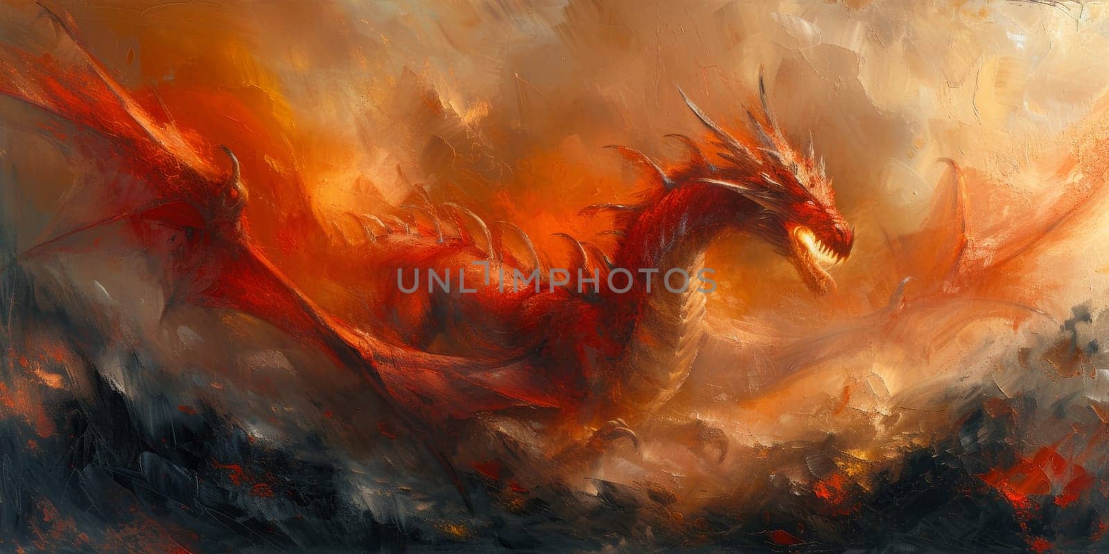 Chinese New Year dragon watercolor background. by Benzoix