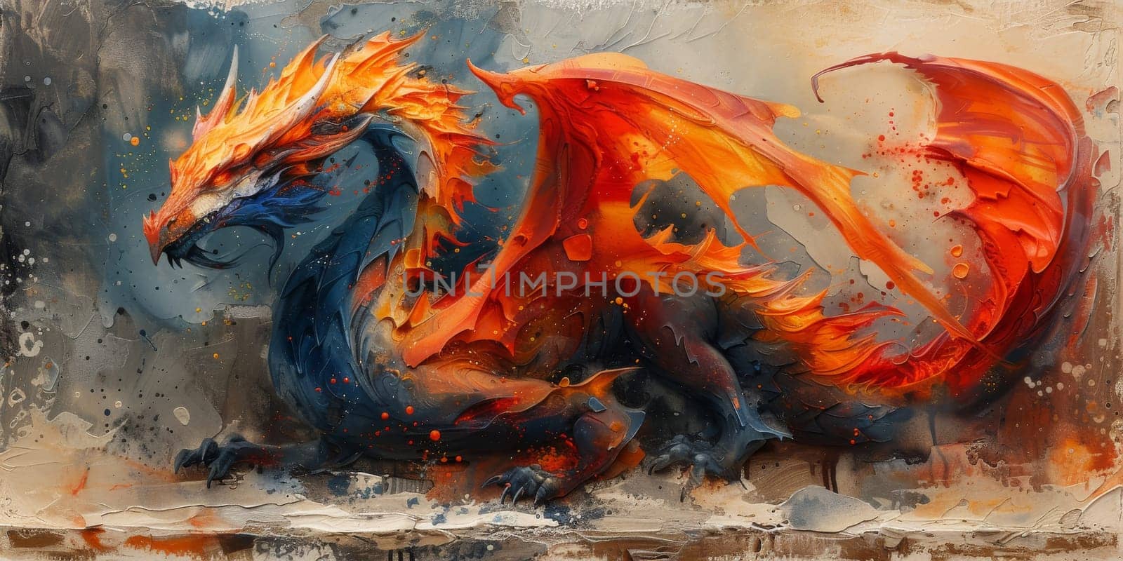 Chinese New Year dragon watercolor background