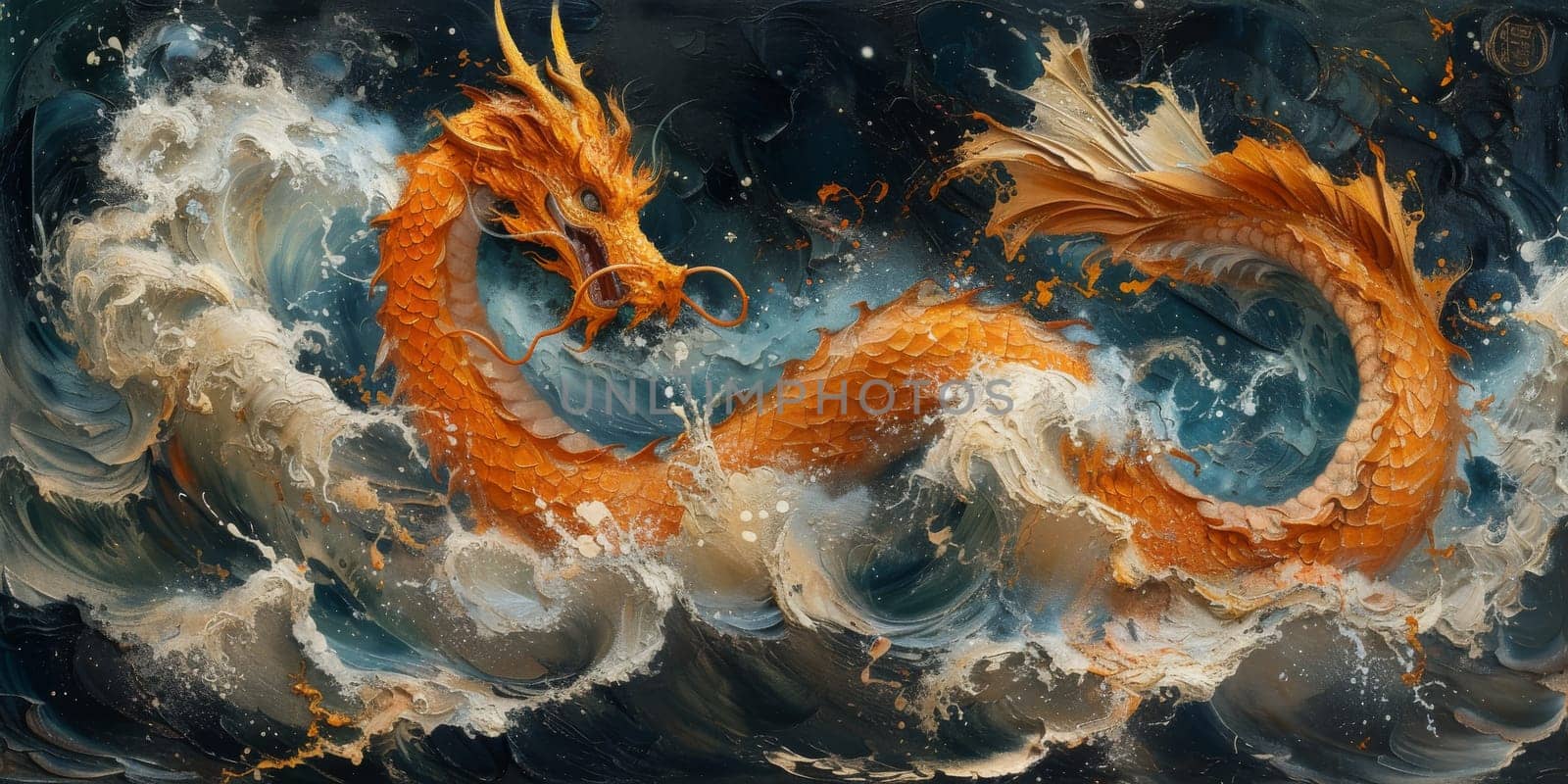 Chinese New Year dragon watercolor background. by Benzoix