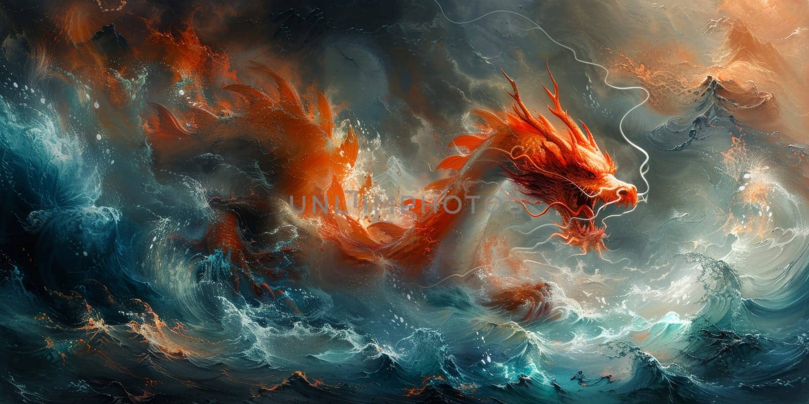 Chinese New Year dragon watercolor background. by Benzoix